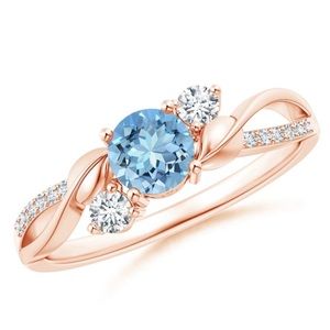 Aquamarine and Diamond Ring